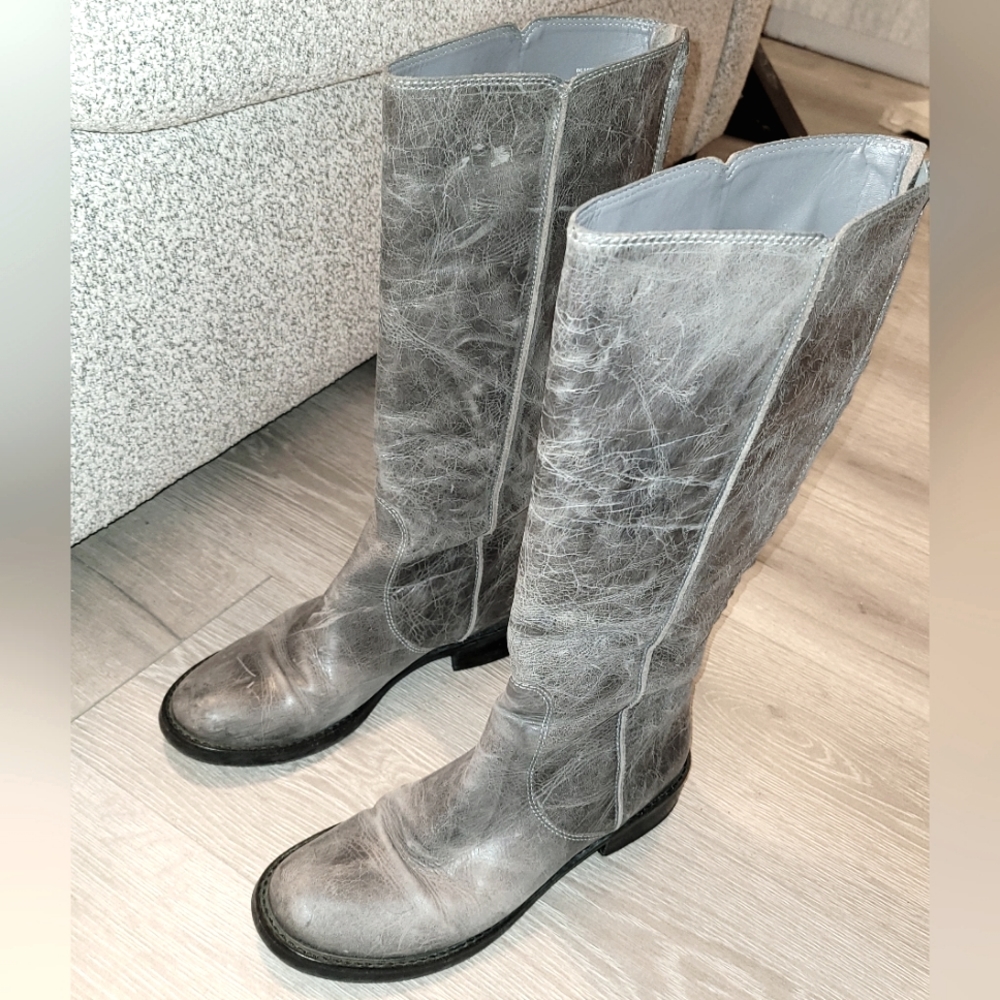 J.Jill | Gray | Taupe Knee-High | Distressed Leather Boots | Size 9M